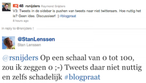 tweets in je sidebar